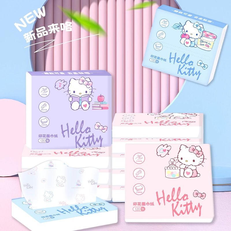 Travel Accessories Girly - مناديل وجه جديدة بتصميم هالو كيتي،