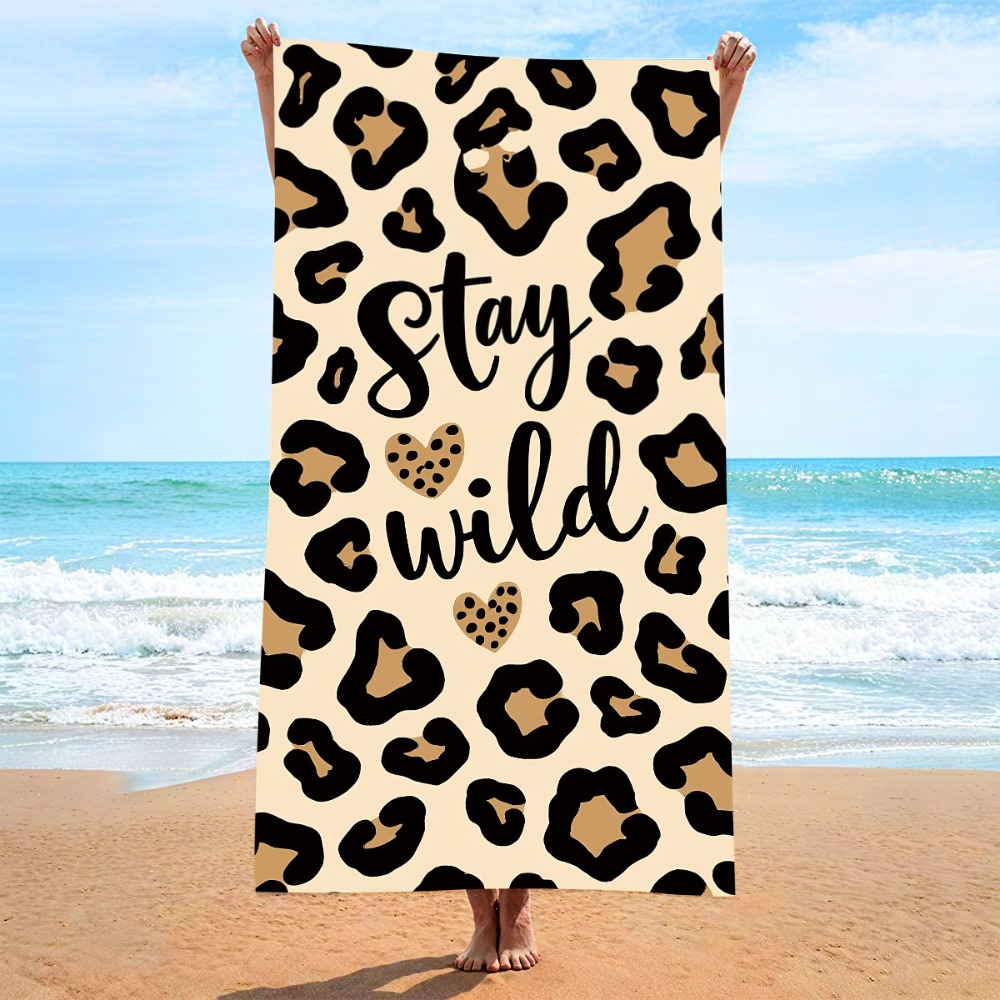 Travel Towel Quick Dry - منشفة شاطئ سريعة الجفاف بطباعة جلد