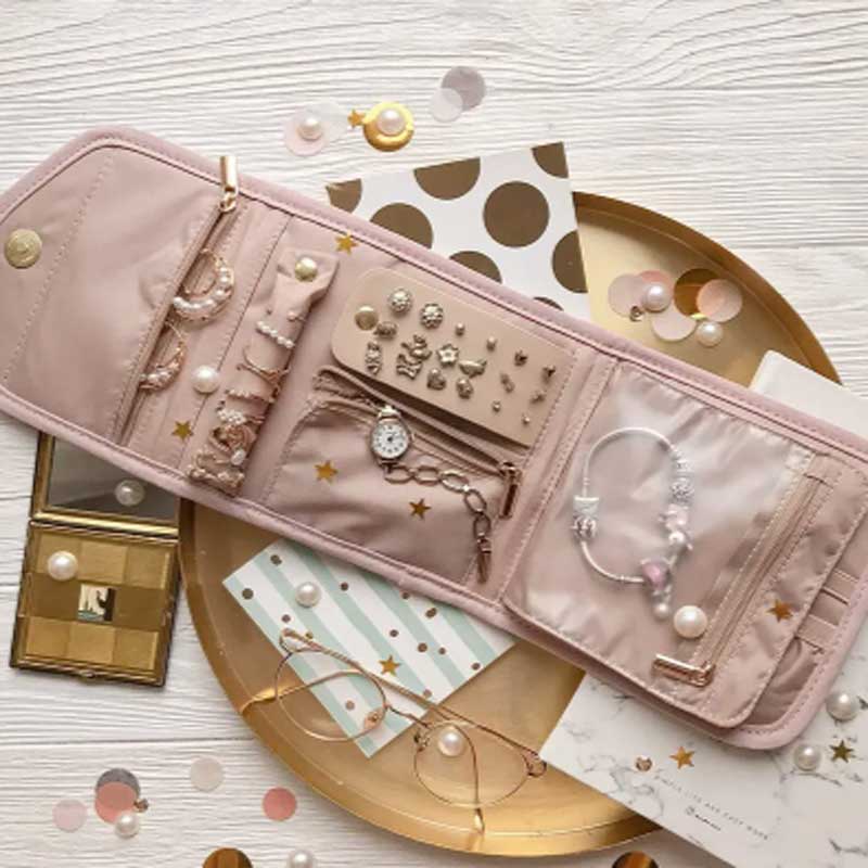 Travel Jewellery & Accessories Organiser - لفة مجوهرات قابلة للطي، منظم مجوهرات