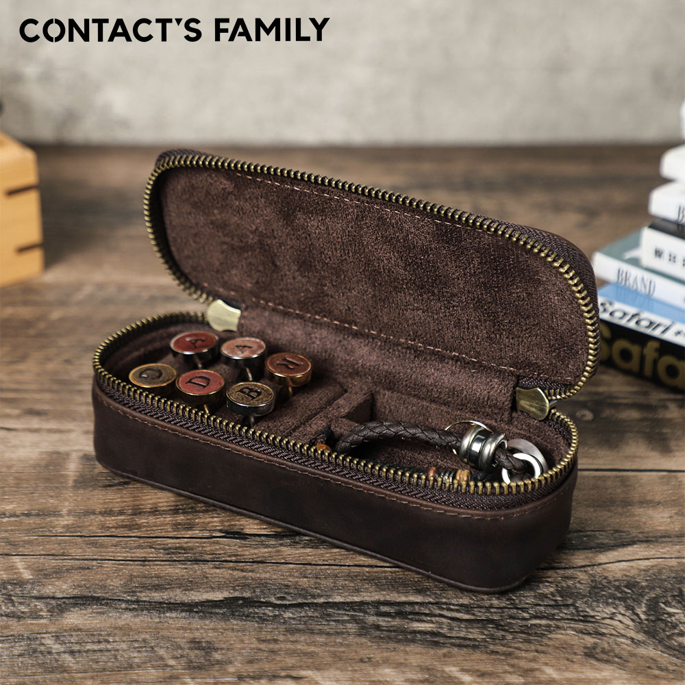 Travel Jewellery & Accessories Organiser - صندوق تخزين محمول من الجلد الطبيعي