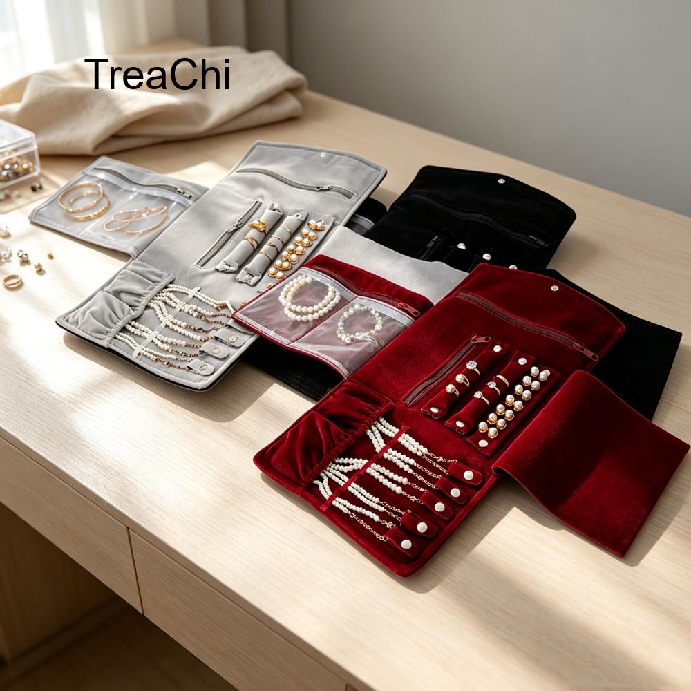 Travel Jewellery & Accessories Organiser - حقيبة تخزين المجوهرات المحمولة والقابلة للطي