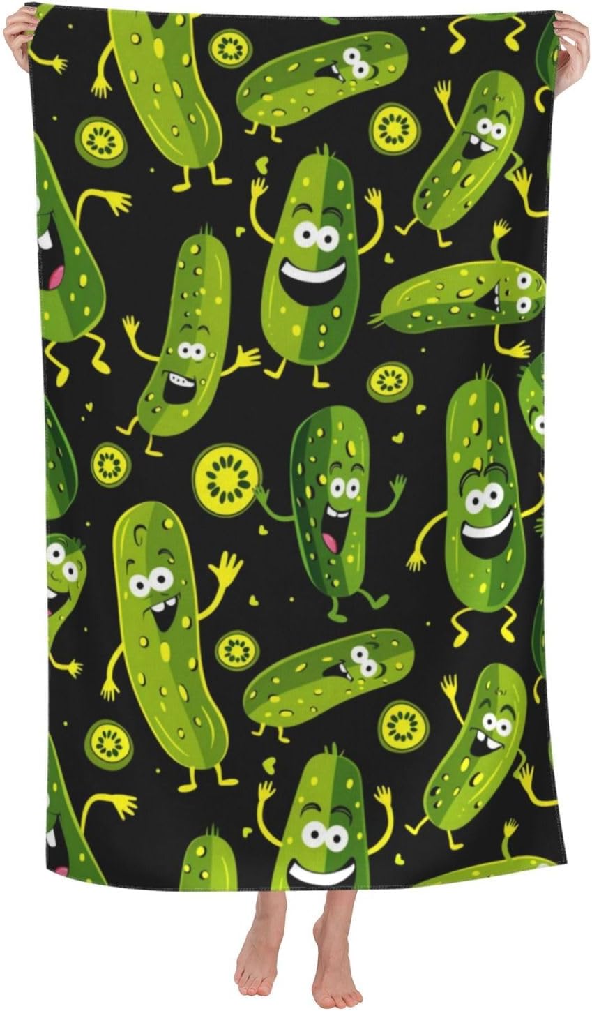 منشفة شاطئ مضحكة على شكل خيار، - مراجعة Travel Towel Quick Dry وسعره