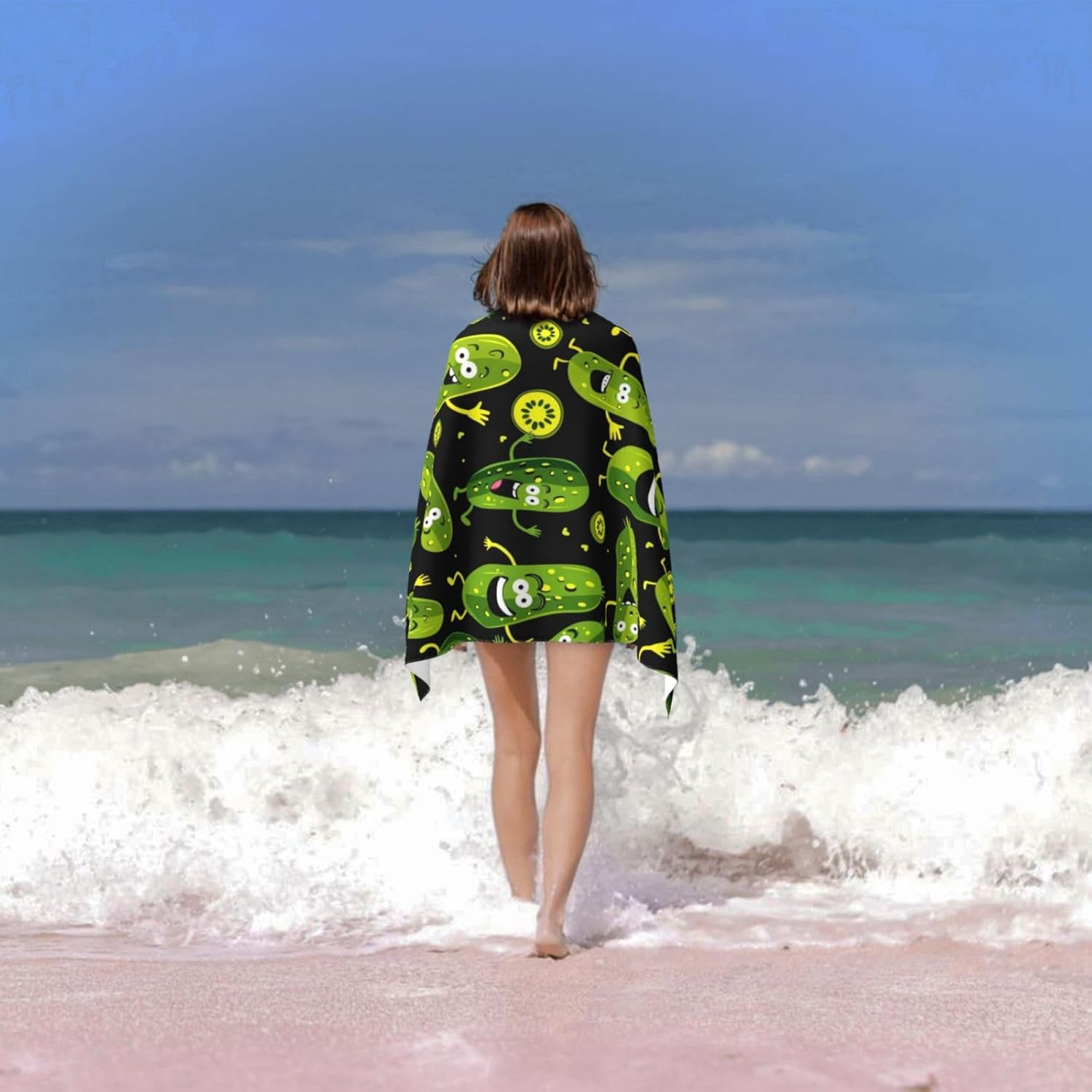 منشفة شاطئ مضحكة على شكل خيار، - مراجعة Travel Towel Quick Dry وسعره