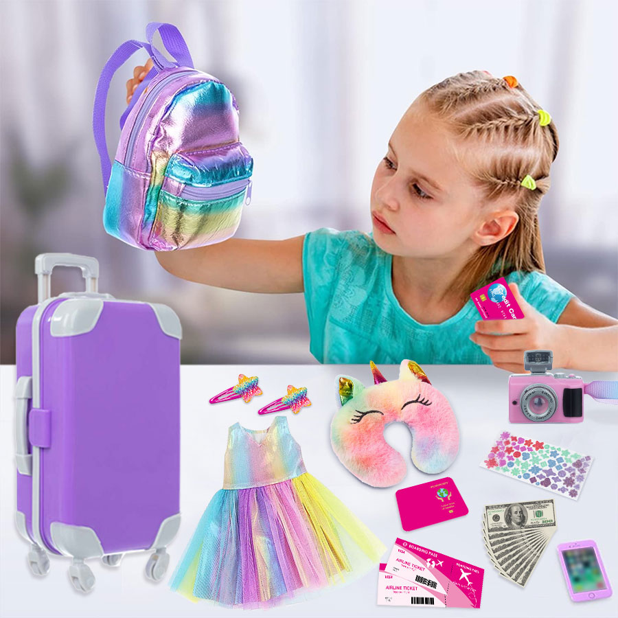 ملابس وإكسسوارات للدمى مقاس 18 - مراجعة Travel Accessories For Kids وسعره