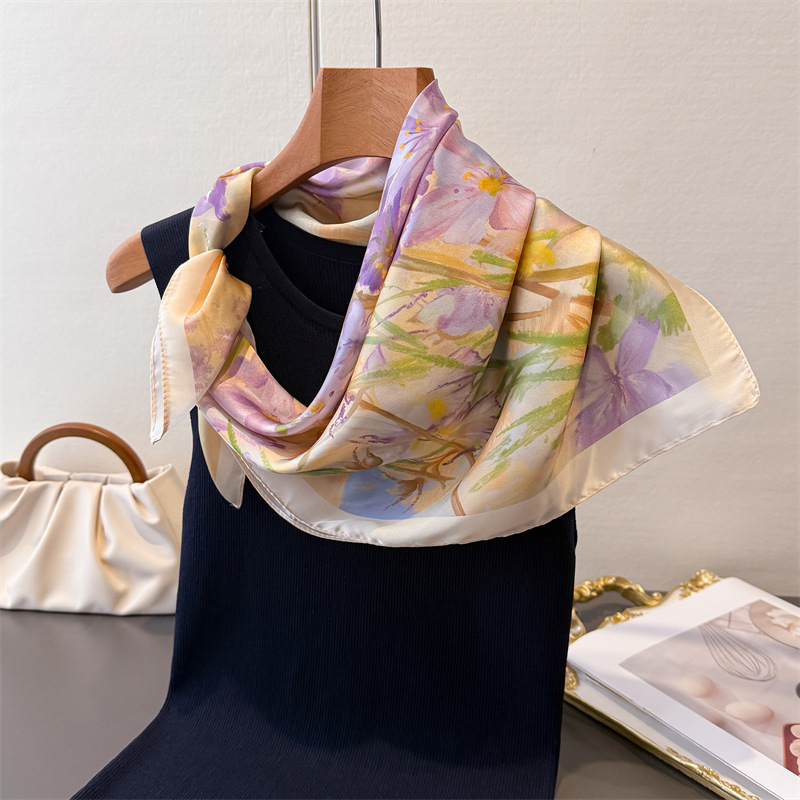 وشاح مربع مقلد للنساء، أوشحة م - مراجعة Travel Accessories Luxury وسعره