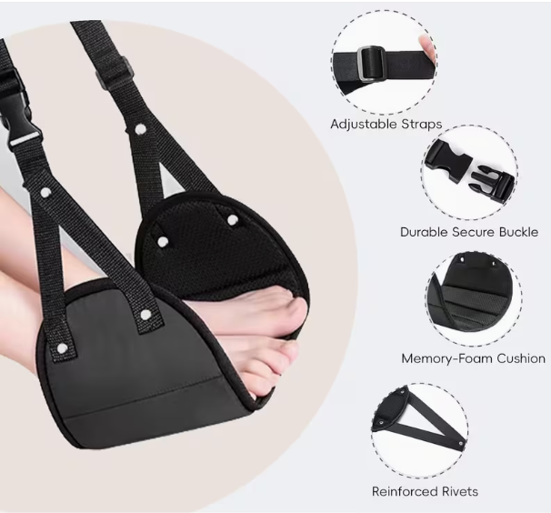 مسند قدم قابل للتعديل مع حزام  - مراجعة Travel Accessories For Long Haul Flights وسعره