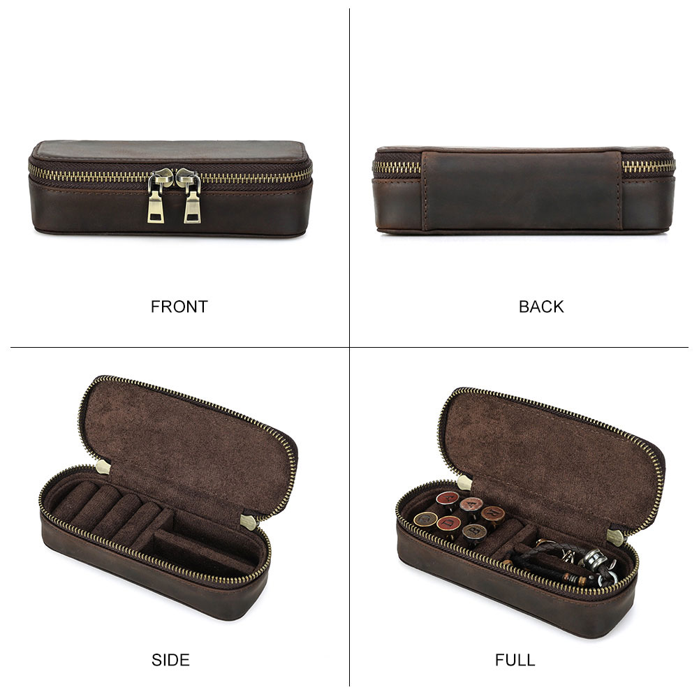 صندوق تخزين محمول من الجلد الط - مراجعة Travel Jewellery & Accessories Organiser وسعره
